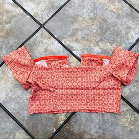 Free People Lucky Now Brami Vermillionette Combo Cropped Top Small - Picture 9 of 11